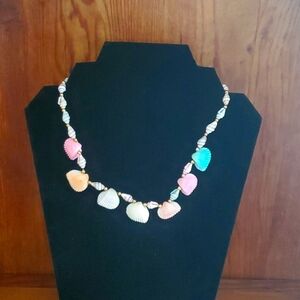 Fun for summer novelty multi colored shell necklace